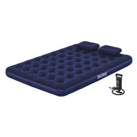 BESTWAY φουσκωτό στρώμα 67374 με τρόμπα & 2x μαξιλάρια, διπλό, 203x152x22cm, μπλε