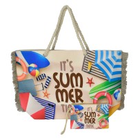 BRUNO τσάντα θαλάσσης με νεσεσέρ SOL-BAY BRN-0299, 58x40cm
