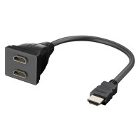 GOOBAY HDMI splitter 68784, 1x input/2x output, 1080p, μαύρο