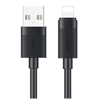 USAMS καλώδιο Lightning σε USB SJ778, 2.4A, 480Mbps, 1m, μαύρο