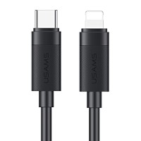 USAMS καλώδιο Lightning σε USB-C SJ781, 30W, 480Mbps, 1m, μαύρο