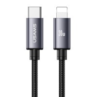 USAMS καλώδιο Lightning σε USB-C SJ770, 30W, 480Mbps, 1m, μαύρο