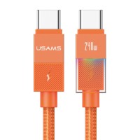 USAMS καλώδιο USB-C SJ775, 240W, 480Mbps, 1.2m, πορτοκαλί
