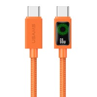 USAMS καλώδιο USB-C SJ773, 60W, 480Mbps, 1.2m, πορτοκαλί