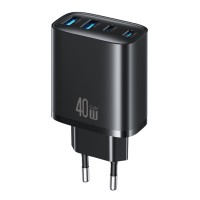 USAMS φορτιστής τοίχου CC330, 2x USB & 2x USB-C, 40W, GaN, μαύρος