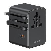 USAMS φορτιστής/αντάπτορας πρίζας CC310, 2x USB & 3x USB-C, universal, 70W, μαύρος