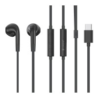 CELEBRAT earphones με μικρόφωνο G39, USB-C σύνδεση, 14mm, 1.2m, μαύρα