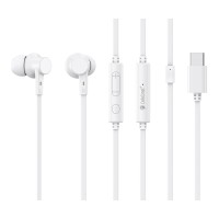 CELEBRAT earphones με μικρόφωνο G40, USB-C σύνδεση, 10mm, 1.2m, λευκά
