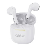 CELEBRAT earphones με θήκη φόρτισης W79, True Wireless, 13mm, 30/300mAh, λευκά