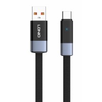 LDNIO καλώδιο USB-C σε USB LS242c, flat, 50W, 480Mbps, 2m, μαύρο