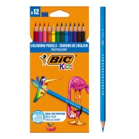 BIC σετ χρωματιστές ξυλομπογιές Kids Tropicolors, εξάγωνες, 12τμχ