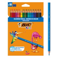 BIC σετ χρωματιστές ξυλομπογιές Kids Tropicolors, εξάγωνες, 18τμχ