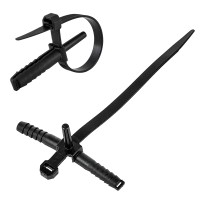 POWERTECH δεματικά καλωδίων με ούπα TIES-084, 7x150mm, μαύρα, 100τμχ