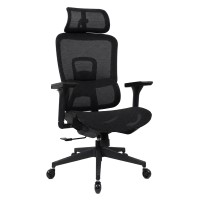 POWERTECH καρέκλα γραφείου PT-1633 με μπράτσα και ανάκλιση, ρυθμιζόμενο ύψος, μαύρη