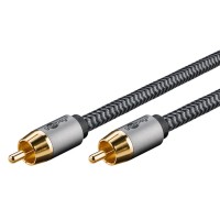 GOOBAY καλώδιο ήχου RCA σε RCA 65298, 5m, μαύρο/ασημί