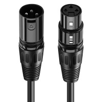 CABLETIME καλώδιο μικροφώνου XLR AV350-11B24, 3-pin, 24AWG, 10m, μαύρο