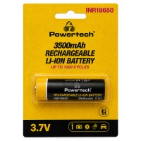 POWERTECH επαναφορτιζόμενη μπαταρία Li-ion INR18650 PT-1615, 3500mAh, 3.7V, button top, 1τμχ