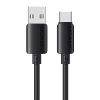 USAMS καλώδιο USB-C σε USB SJ786, σιλικόνης, 3A, 480Mbps, 1m, μαύρο