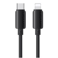 USAMS καλώδιο Lightning σε USB-C SJ788, σιλικόνης, 30W, 480Mbps, 1m, μαύρο