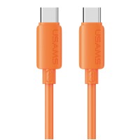 USAMS καλώδιο USB-C SJ787, σιλικόνης, 60W, 480Mbps, 1m, πορτοκαλί