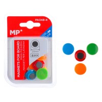 MP σετ μαγνήτες PA348-4, στρογγυλοί, 20mm, χρωματιστοί, 8τμχ