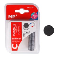 MP σετ μαγνήτες PA442-2, στρογγυλοί, 15mm, ανθρακί, 17τμχ