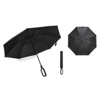 BRUNO ομπρέλα βροχής BRN-0325, σπαστή, αυτόματη, Φ104cm, αντιανεμική, με θήκη, μαύρη