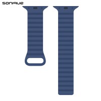 Λουράκι Σιλικόνης Wavy Magnetic Band Sonique για Apple Watch (42/44/45/49MM) Μπλε Σκούρο