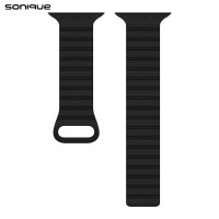 Λουράκι Σιλικόνης Wavy Magnetic Band Sonique για Apple Watch (42/44/45/49MM) Μαύρο