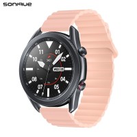 Λουράκι Σιλικόνης Wavy Magnetic Band Sonique 22mm για Samsung, Huawei, Amazfit, Xiaomi, Honor Ροζ