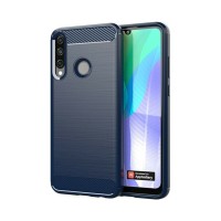 Θήκη Σιλικόνης Carbon TPU Fiber Brushed Huawei Y6p Μπλε