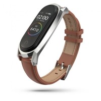 Λουράκι Δερματίνης Herms Mi Smart Band 5/6 Καφέ