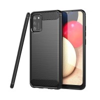 Θήκη Σιλικόνης Carbon TPU Fiber Brushed Samsung Galaxy A02s Μαύρο
