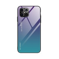Glass Case Apple iPhone 12 Pro Max Μωβ / Μπλέ