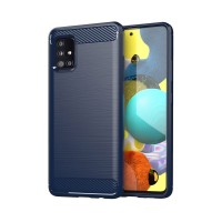 Θήκη Σιλικόνης Carbon TPU Fiber Brushed Samsung Galaxy A51 5G Μπλε