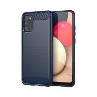 Θήκη Σιλικόνης Carbon TPU Fiber Brushed Samsung Galaxy A02s Μπλε