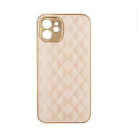 GKK Electroplate Glass Case Apple iPhone 12 Cube Μπεζ