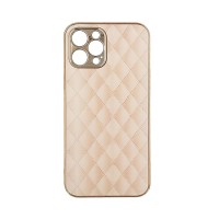 GKK Electroplate Glass Case Apple iPhone 12 Pro Cube Μπεζ