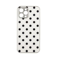 GKK Electroplate Glass Case Apple iPhone 12 Pro Πουά Λευκό