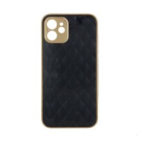 GKK Electroplate Glass Case Apple iPhone 12 Cube Μαύρο