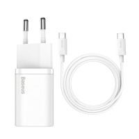 Φορτιστής Baseus Super Si Quick Charger 1C 25W καλώδιο Type C 1m Λευκό