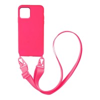 Θήκη Σιλικόνης με Strap CarryHang Sonique Apple iPhone 13 Φούξια