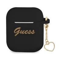 Θήκη Σιλικόνης Guess Charm Collection για AirPods 1/2 Μαύρο