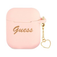 Θήκη Σιλικόνης Guess Charm Collection για AirPods 1/2 Ροζ