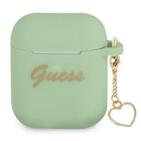 Θήκη Σιλικόνης Guess Charm Heart Collection για AirPods 1/2 Πράσινο