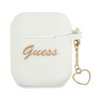 Θήκη Σιλικόνης Guess Charm Collection για AirPods 1/2 Λευκό