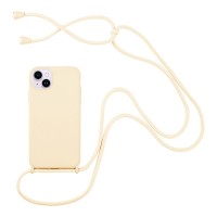Θήκη Σιλικόνης με Κορδόνι CarryHang Sonique Apple iPhone 14 Μπεζ