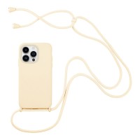 Θήκη Σιλικόνης με Κορδόνι CarryHang Sonique Apple iPhone 14 Pro Μπεζ