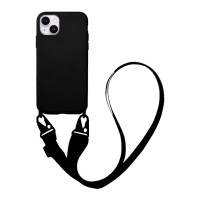 Θήκη Σιλικόνης με Strap CarryHang Sonique Apple iPhone 14 Μαύρο
