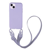 Θήκη Σιλικόνης με Strap CarryHang Sonique Apple iPhone 14 Plus Λιλά